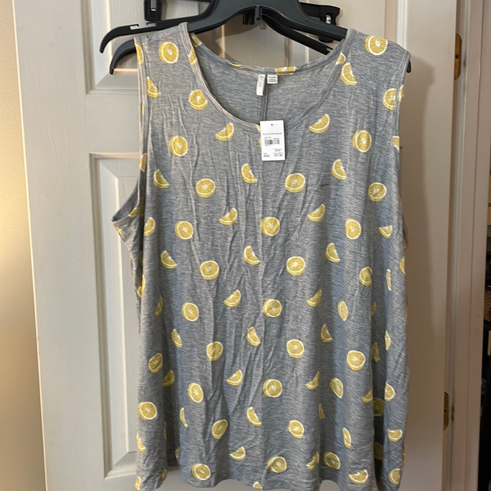 Grey tank with lemons on it